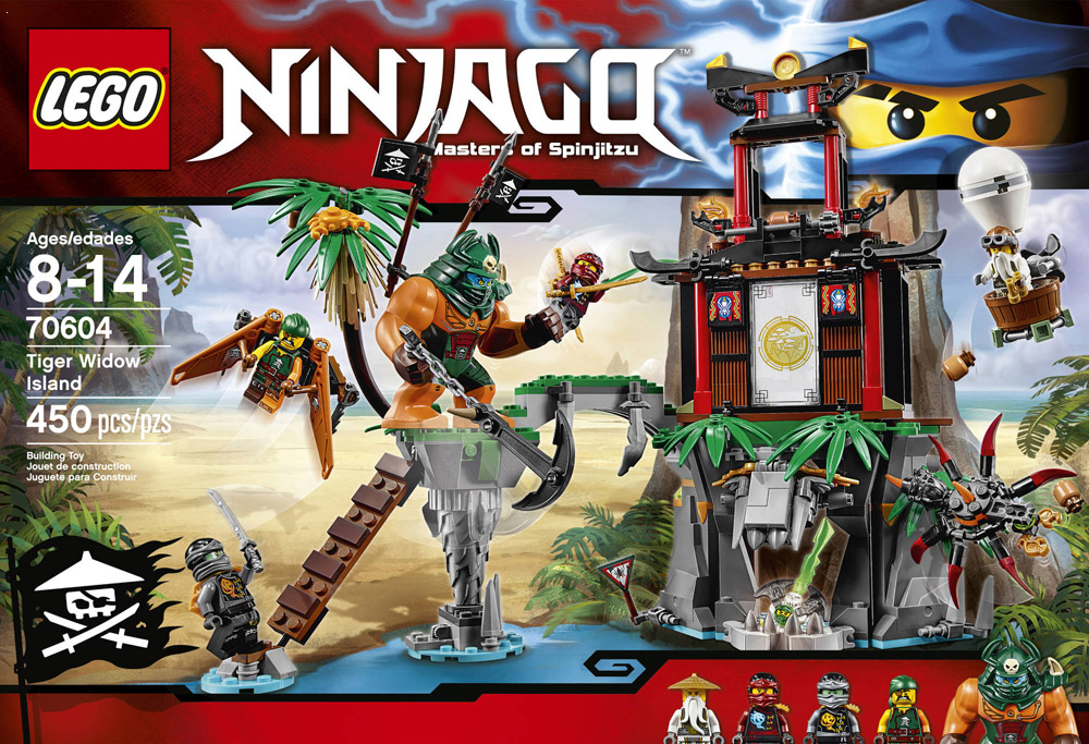 LEGO® Ninjago® 70604 - Schwarze Witwen-Insel mit Sensei Wu, Cole, Nya, Sqiffy (Luftpirat) Dogshank (Luftpiratenkoloss)